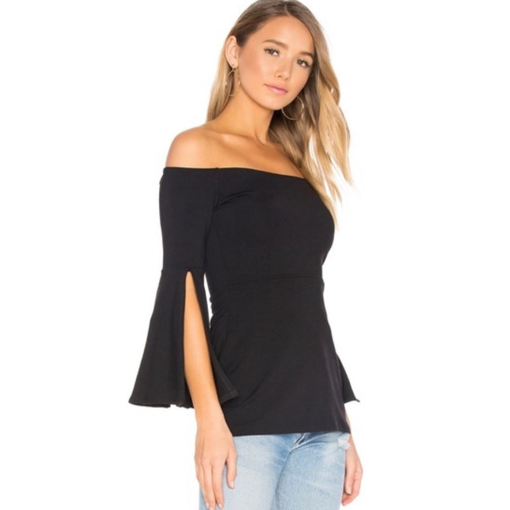 ALEXIS Off The Shoulder Split Sleeve Top